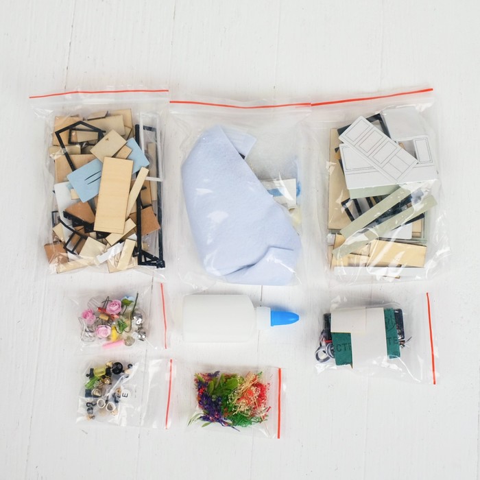 Интерьерный домик - миниатюра, своими руками "Стильная двухуровневая квартира" со светом