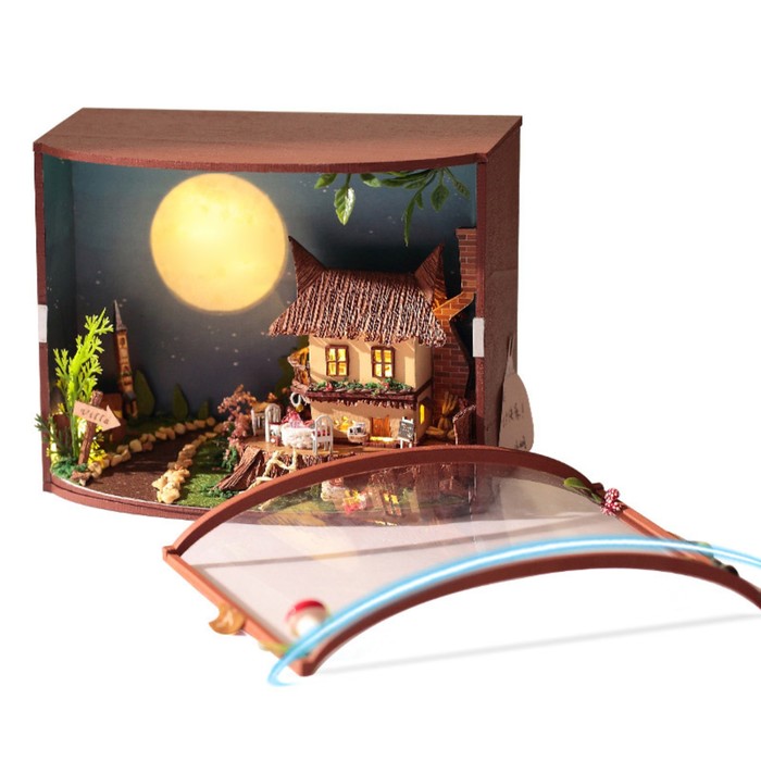 Интерьерный домик - миниатюра, своими руками "Лунная ночь"