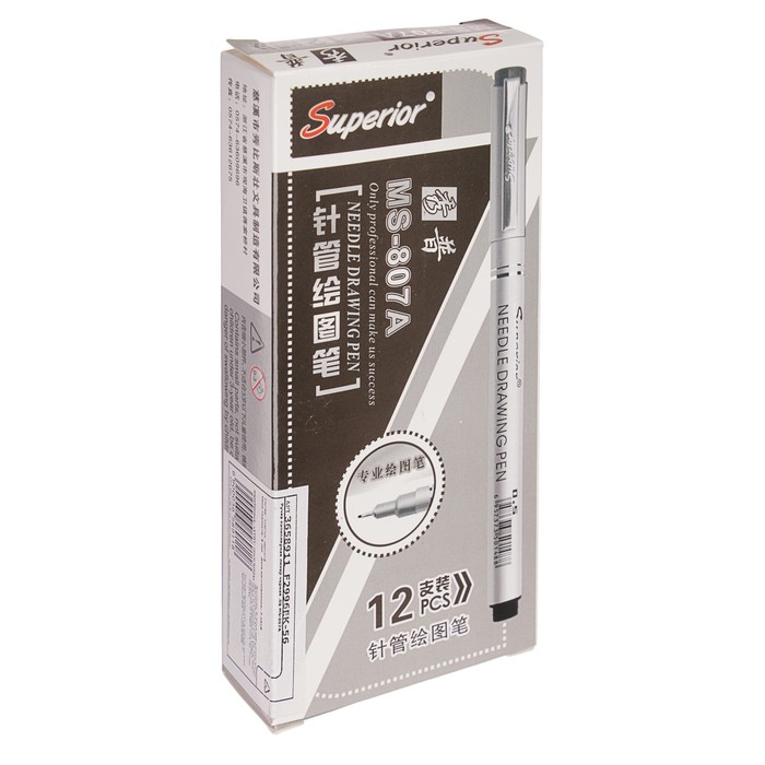 Ручка капиллярная линер черная .08 MS-807A