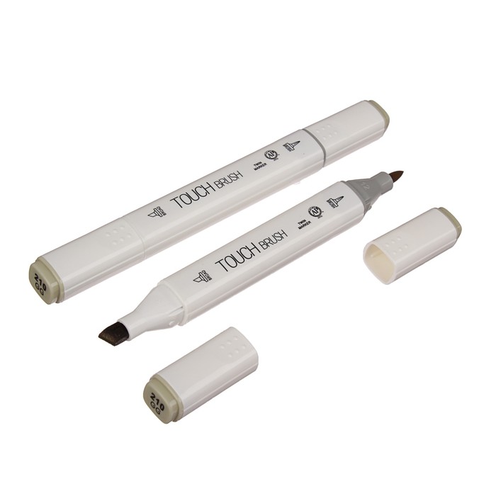 Маркер профессиональный двусторонний с мягкой кистью #GG210 MS-837