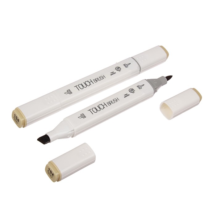 Маркер профессиональный двусторонний с мягкой кистью #104 MS-837