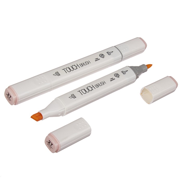 Маркер профессиональный двусторонний с мягкой кистью #27 MS-837