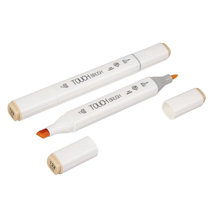 Маркер профессиональный двусторонний с мягкой кистью #132 MS-837