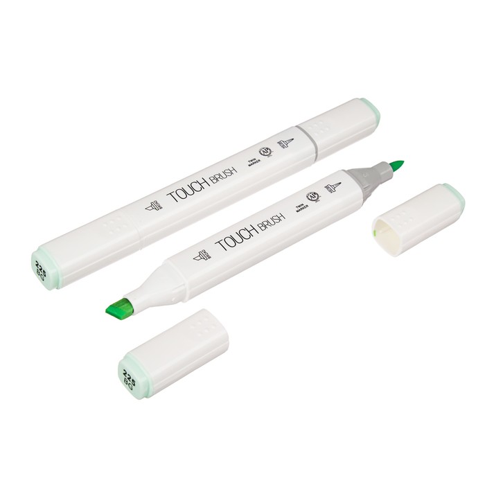 Маркер профессиональный двусторонний с мягкой кистью #BG225 MS-837