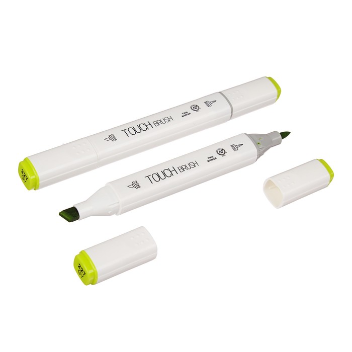 Маркер профессиональный двусторонний с мягкой кистью #GY227 MS-837