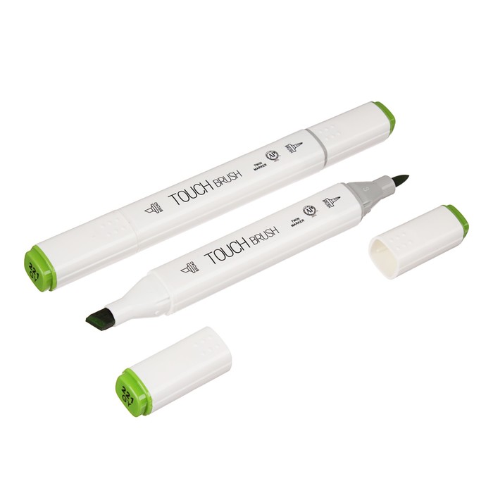 Маркер профессиональный двусторонний с мягкой кистью #GY221 MS-837