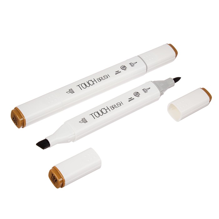 Маркер профессиональный двусторонний с мягкой кистью #102 MS-837