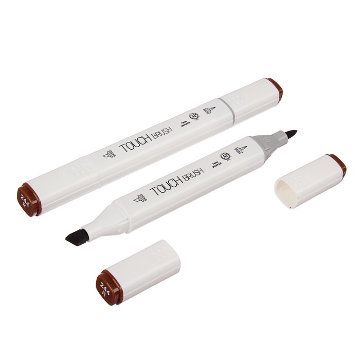 Маркер профессиональный двусторонний с мягкой кистью #BR244 MS-837