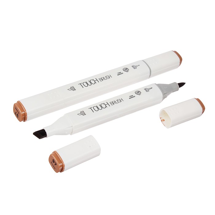 Маркер профессиональный двусторонний с мягкой кистью #97 MS-837