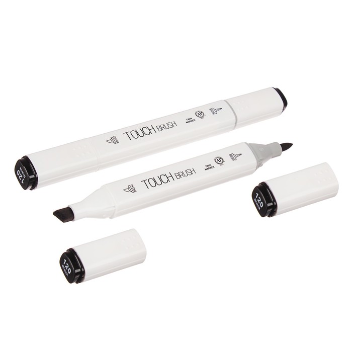 Маркер профессиональный двусторонний с мягкой кистью #120 MS-837