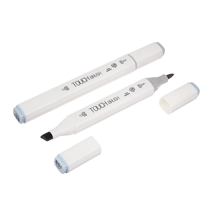 Маркер профессиональный двусторонний с мягкой кистью #BG1 MS-837