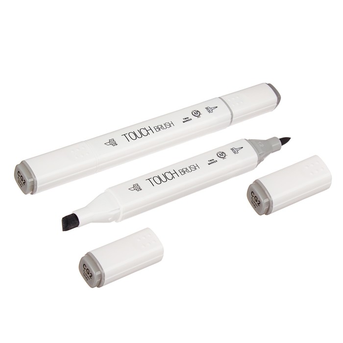 Маркер профессиональный двусторонний с мягкой кистью #CG2 MS-837