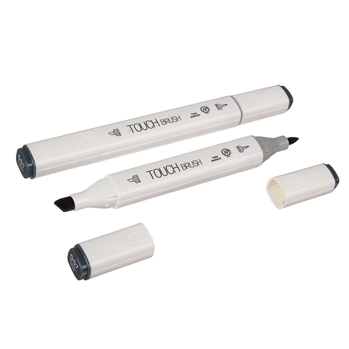 Маркер профессиональный двусторонний с мягкой кистью #GG7 MS-837