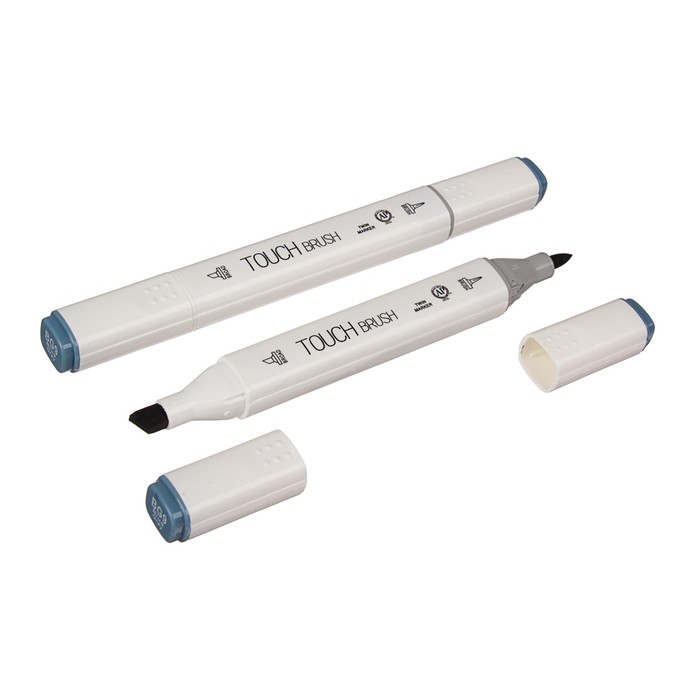 Маркер профессиональный двусторонний с мягкой кистью #BG9 MS-837