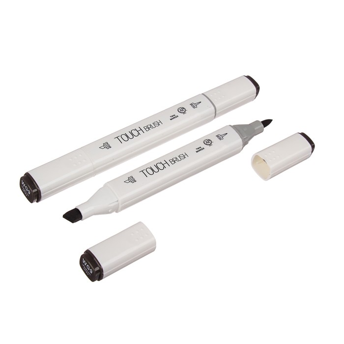 Маркер профессиональный двусторонний с мягкой кистью #WG9 MS-837