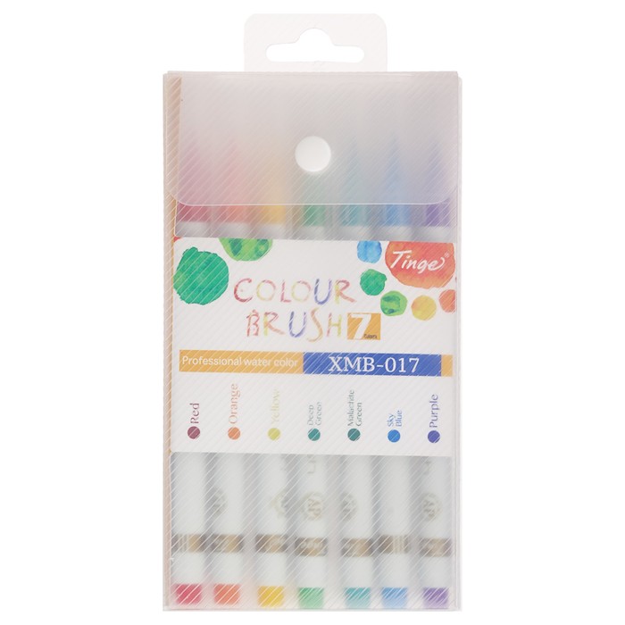 Набор акварельных маркеров с наконечником кистью 7шт/7цв