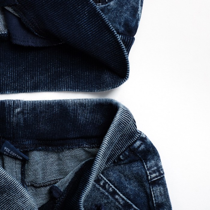 Спортивный костюм для мальчика Atletic серо-синий вареный, рост 110-116