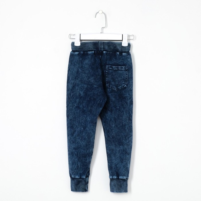 Брюки спортивные для мальчика Motor синий вареный, рост 104-110