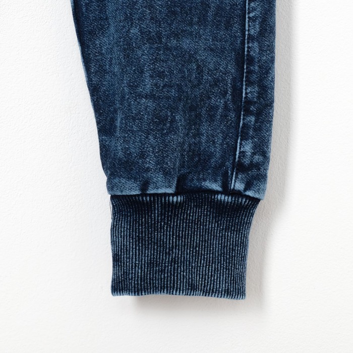 Брюки спортивные для мальчика Motor синий вареный, рост 110-116