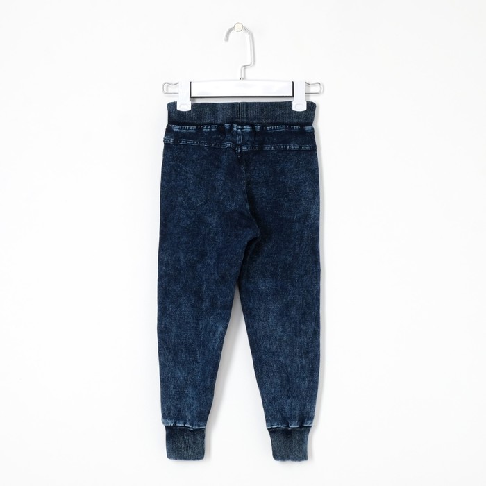 Брюки спортивные для мальчика Fashion синий вареный, рост 104-110