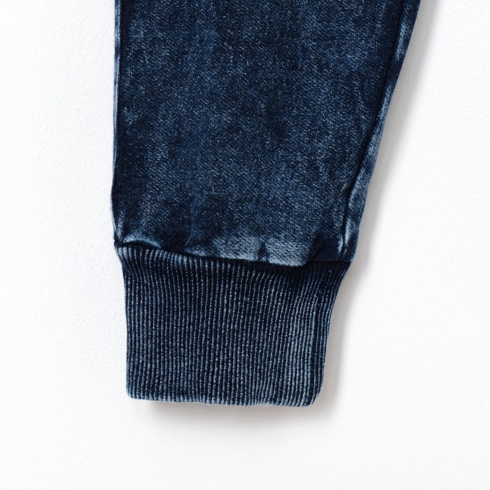 Брюки спортивные для мальчика Fashion синий вареный, рост 104-110