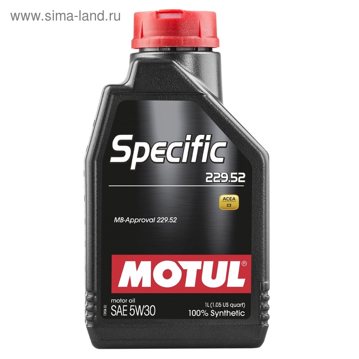 Масло моторное Motul SPECIFIC 229.52 5W-30, 1 л 104844 motul моторное масло motul specific 913d 5w 30 5 л