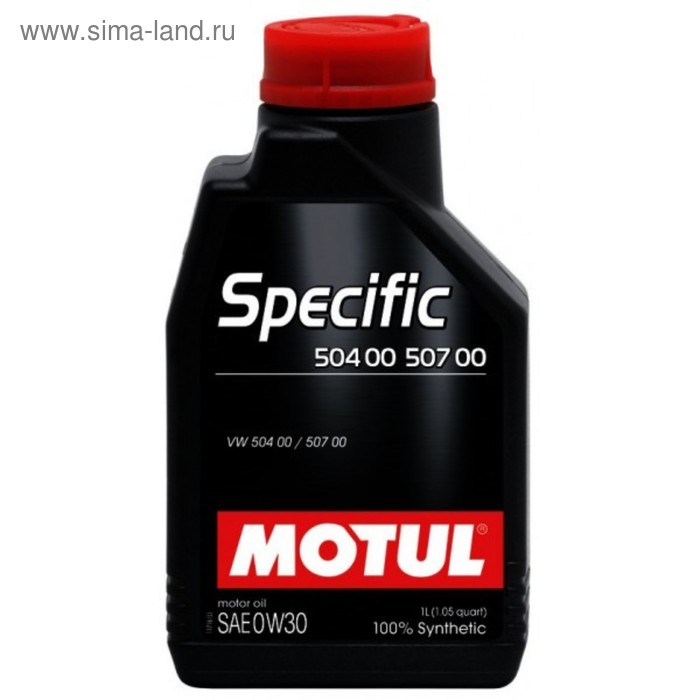 Масло моторное Motul SPECIFIC 504 00 507 00 0W30, 1 л 107049 масло моторное motul specific 508 00 509 00 0w 20 синтетическое 1 л