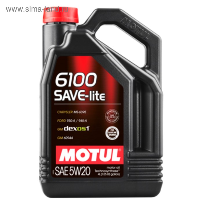 фото Масло моторное motul 6100 save-lite 5w20, 4 л 108030