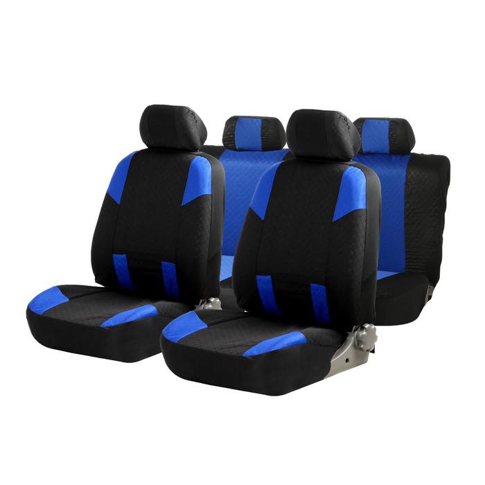 Авточехлы TORSO Premium универсальные, 9 предметов, чёрно-синий AV-36