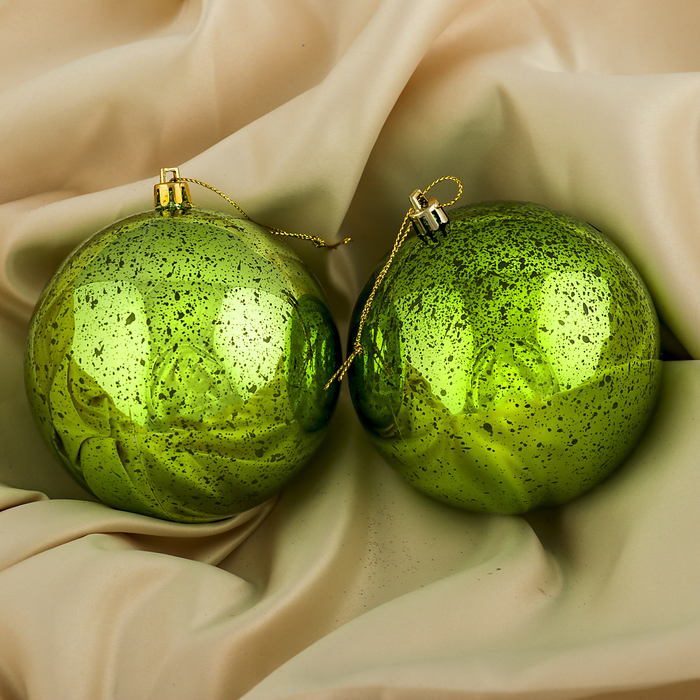 Набор шаров пластик d-10 см 2 шт "Корделия" зеленый