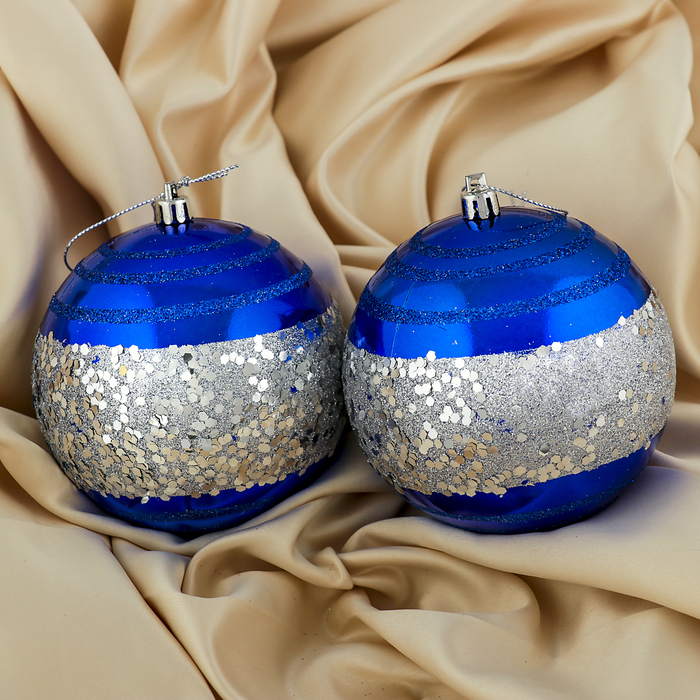 Набор шаров пластик d-10 см 2 шт "Иллюзия" синий