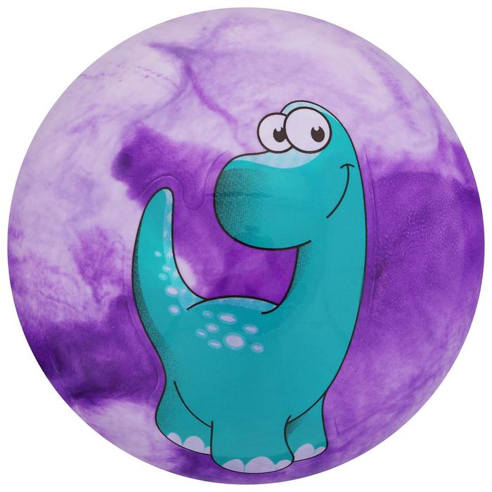 Мяч детский «Динозаврики», d=19 см, 60 г, цвет голубой, рисунок МИКС