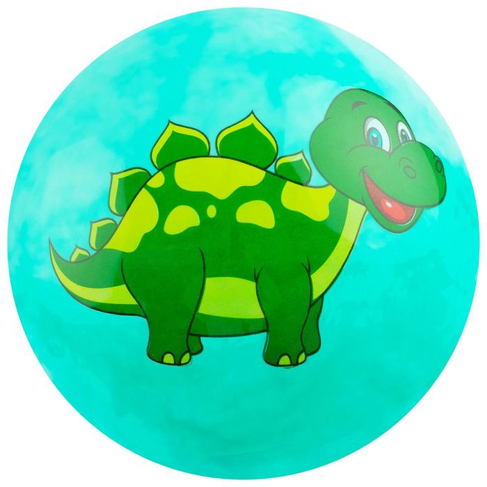 Мяч детский «Динозаврики», d=25 см, 60 г, цвет зелёный, рисунок МИКС