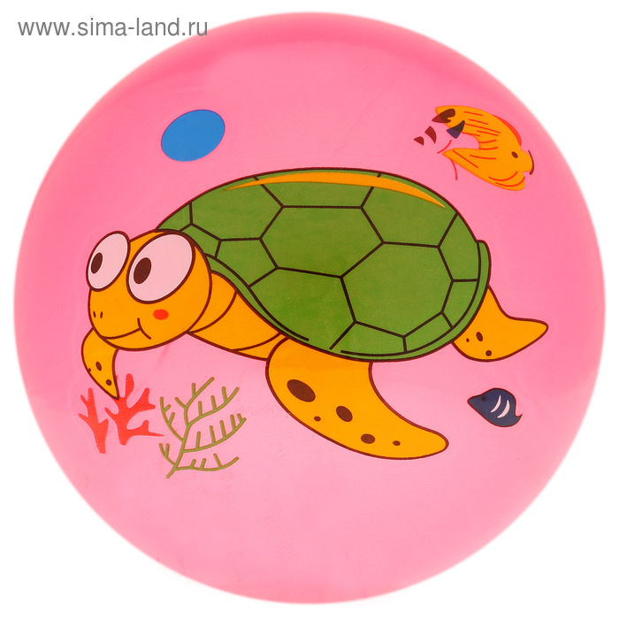 фото Мяч детский «дельфинчики», d=25 см, 60 г, цвет розовый, принт микс zabiaka
