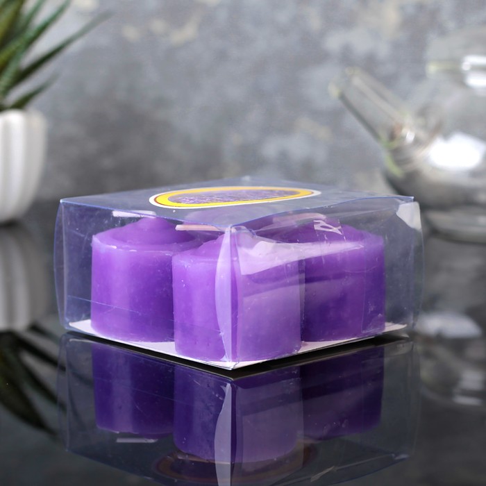 Набор свечей ароматических, 4шт, 3,5х3,5см, лаванда