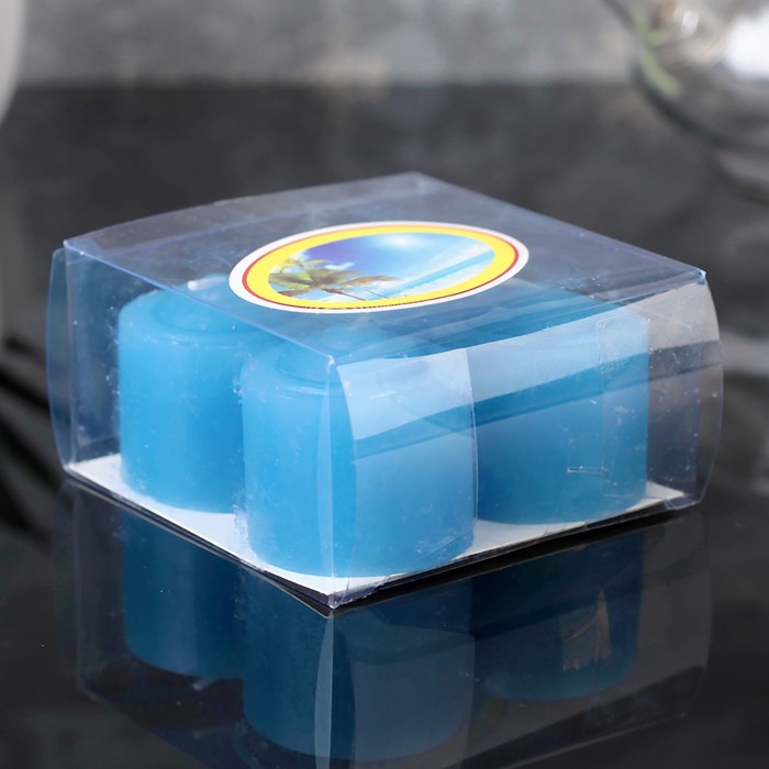 Набор свечей ароматических, 4шт, 3,5х3,5см, океан