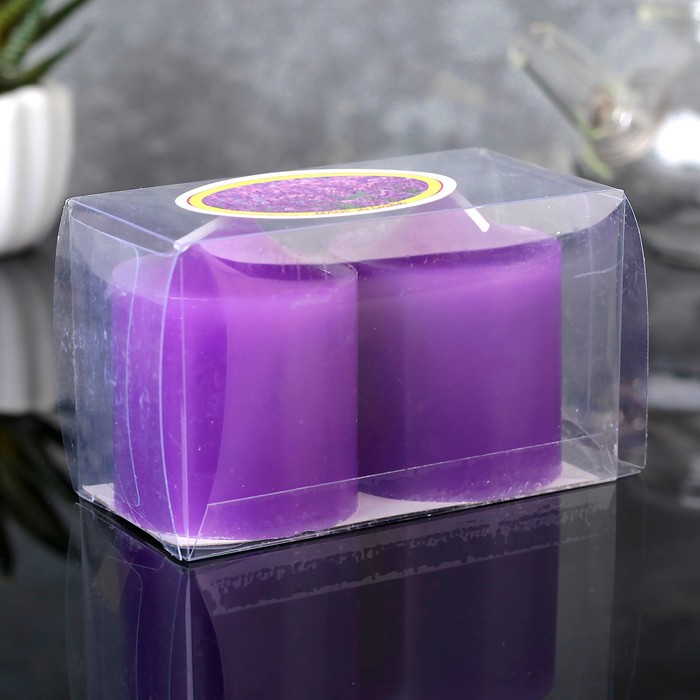 Набор свечей ароматических, 2шт, 5,5х4,5см, лаванда