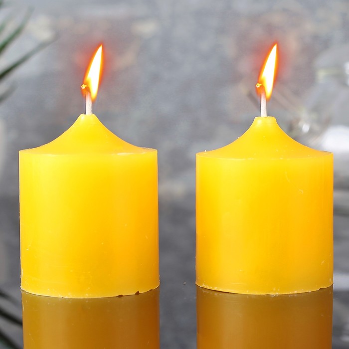 Набор свечей ароматических, 2шт, 5,5х4,5см, лимон
