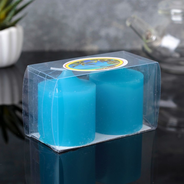 Набор свечей ароматических, 2шт, 5,5х4,5см, океан