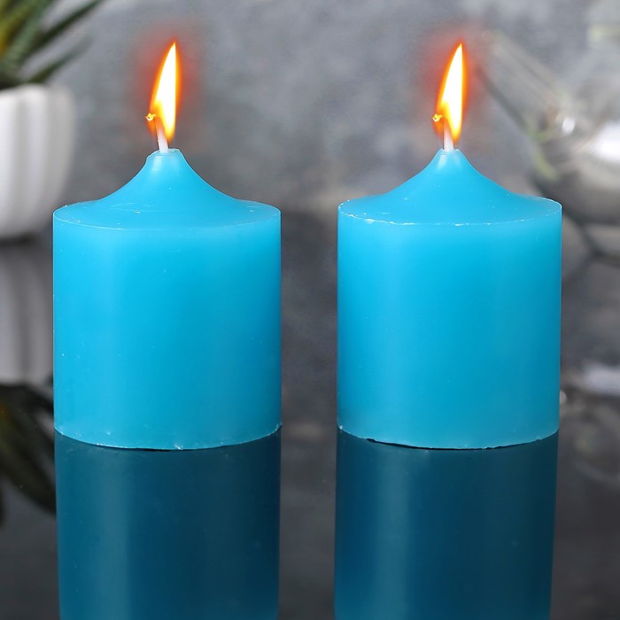 Набор свечей ароматических, 2шт, 5,5х4,5см, океан