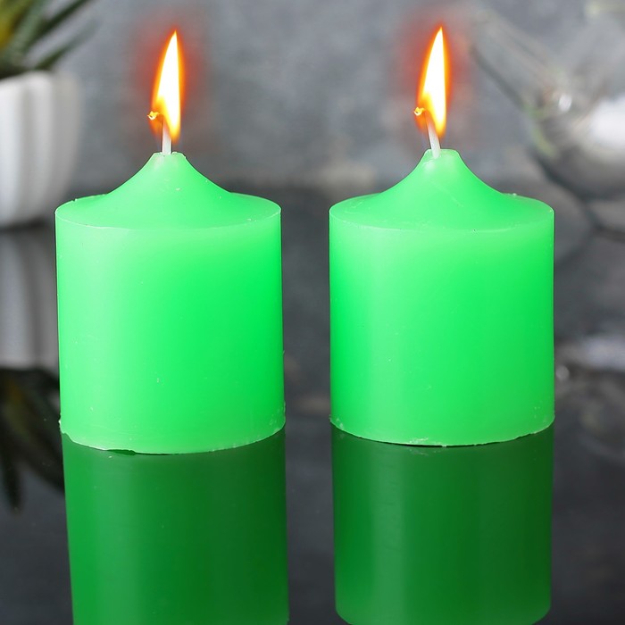 Набор свечей ароматических, 2шт, 5,5х4,5см, яблоко