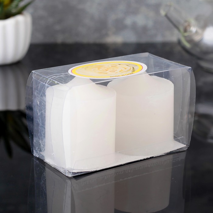 Набор свечей ароматических, 2шт, 5,5х4,5см, ваниль