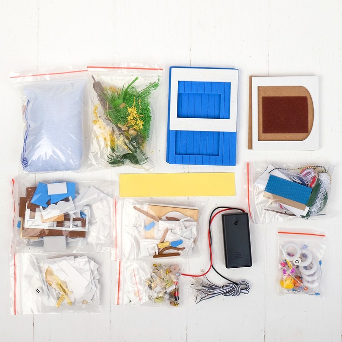 Интерьерный домик - миниатюра, своими руками "Дом серферов" со светом