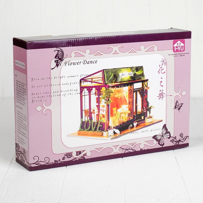 Интерьерный домик - миниатюра, своими руками "Танец цветов" со светом