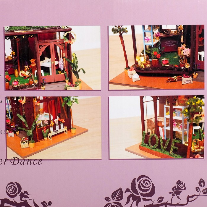 Интерьерный домик - миниатюра, своими руками "Танец цветов" со светом