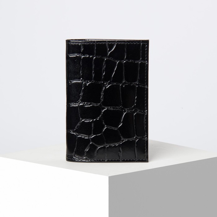 Обложка для паспорта, скат, цвет чёрный