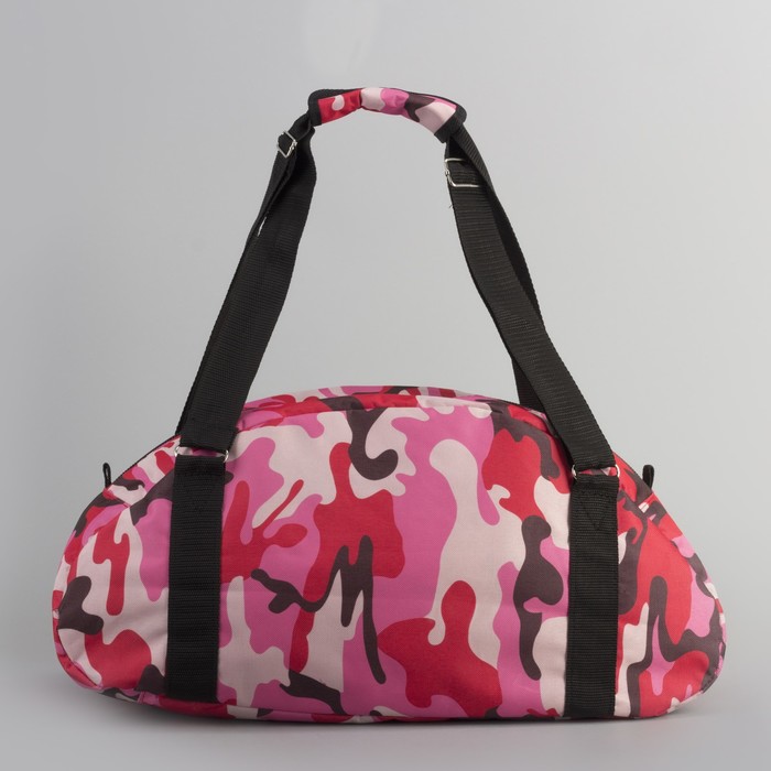 Сумка спортивная для фитнеса «Камуфляж», 1 отдел, нар карман, цвет красный/розовый