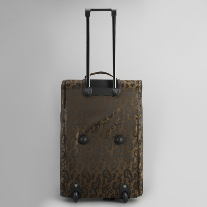 Сумка дорожная на колёсах, 1 отдел, 3 наружных кармана, ремень, цвет коричневый