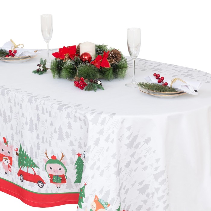 Скатерть "Этель" Сказка в Новый год 180х148 см, 100% хл, саржа 190 гр/м2