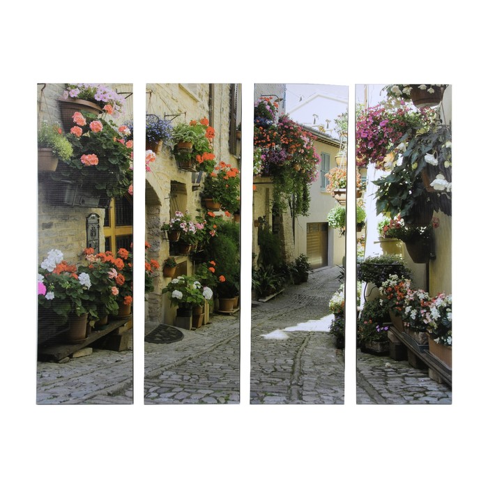 Модульная картина "Улочка-3"(4-30х100) 126х100см